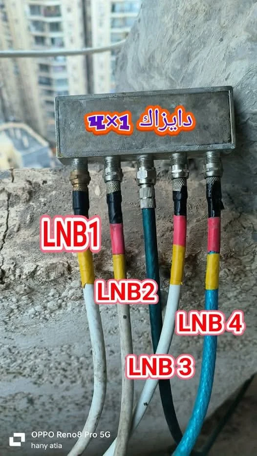 شرح طريقة تركيب سويتش DiSEqC  لتجميع الاقمار على سلك واحد 2026