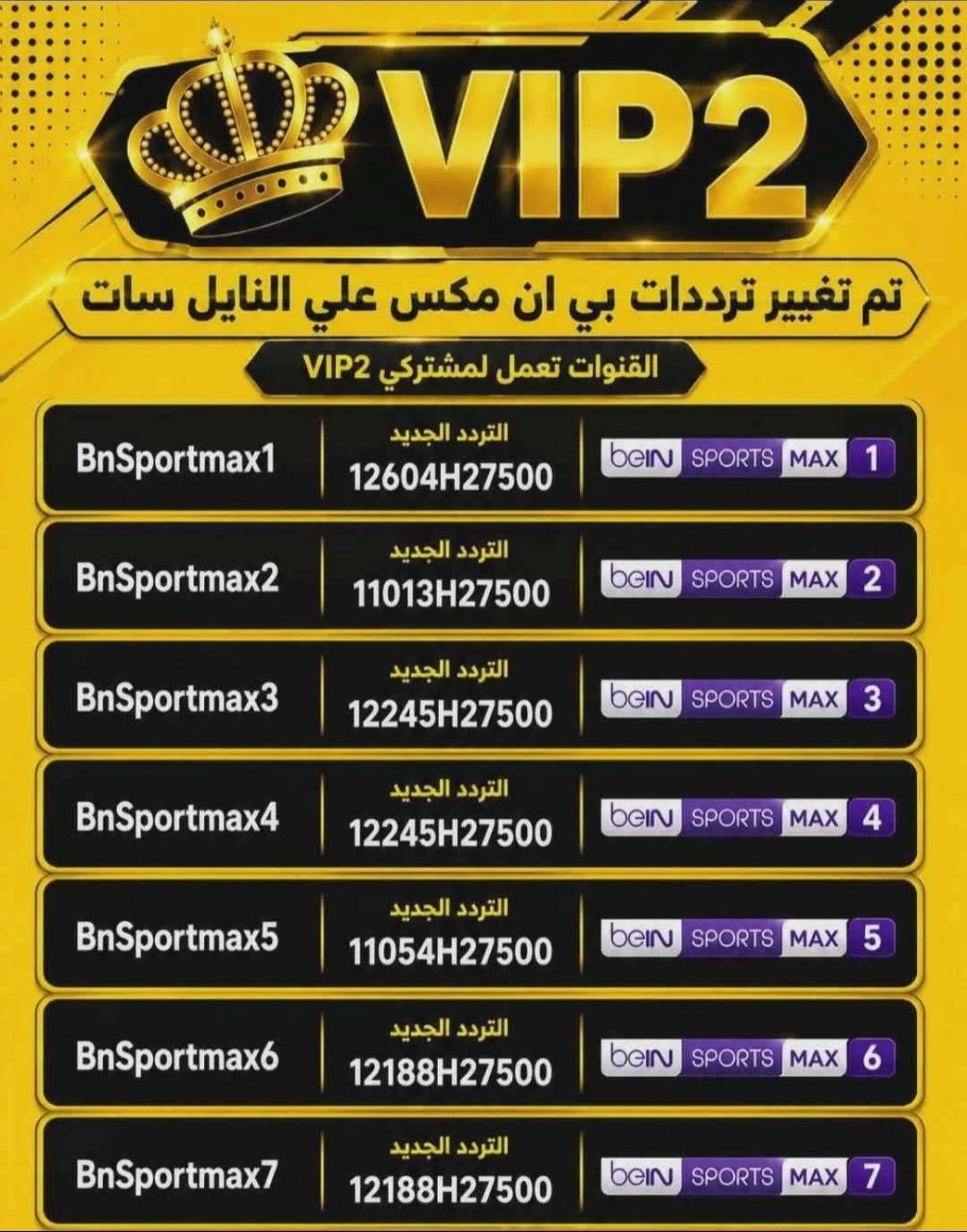 اتأكد من التردد الجديد لقنوات بين ماكس علي النايل سات _ جميع ترددات قنوات بين اسبورت ماكس bien sport max الناقلة لمباريات كاس العالم 2026