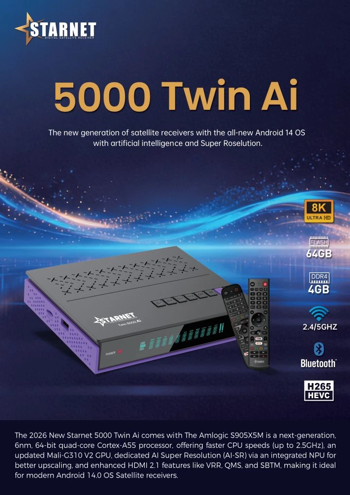 احدث سوفت وير لاجهزة ستار نت 4k star net 5000 توين اصدار 3.3.6 برابط مباشر