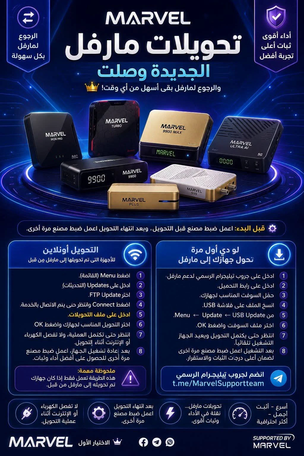 جميع تحويلات أجهزة مارفل والرجوع بالفلاشة حول جهازك واستمتع بدعم مارفل الجبار 7/2026